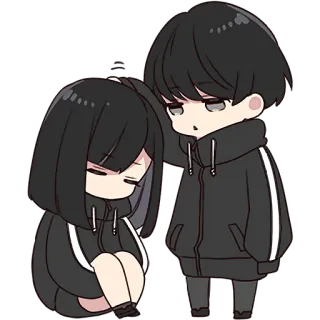 ☺️ Anime, Pareja, Chibi, Lindo, Emocional, Kawaii whatsapp sticker