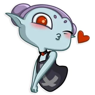 😘 cartone animato, alieno, carino, adesivo whatsapp sticker