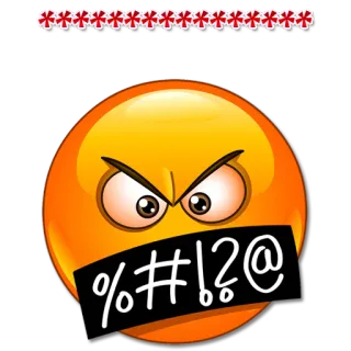 🤬 %#!?@ angry, emoji, censored, swearing, frustration, expression telegram sticker