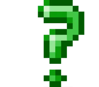 🌟 question mark, green, pixel art, symbol, retro, 8-bit telegram sticker