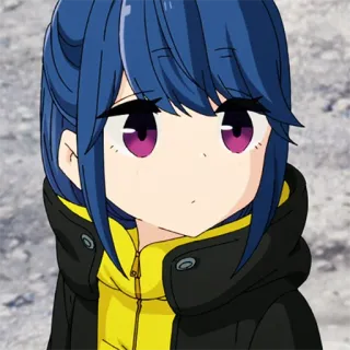👁 Rin Shima Laid-Back Camp Anime, Desenho animado, Personagem, Rin Shima, Laid-Back Camp telegram sticker