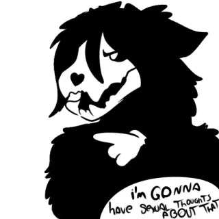 🌚 I'M GONNA have sexual THOUGHTS ABOUT THAT Фурри, Антро, Животное, Чёрный, Белый whatsapp sticker