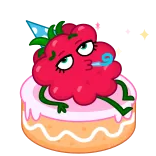 🎂 festa, framboesa, bolo, desenho animado, celebração telegram sticker