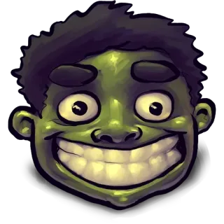 🤣 face, smile, green, cartoon, character telegram sticker