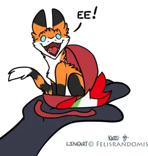 🧀 EE! キツネ, 動物, アニメ, かわいい, ハッピー telegram sticker