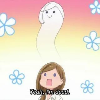 😵 Yeah, I'm dead. cartoon, ghost, death, anime telegram sticker