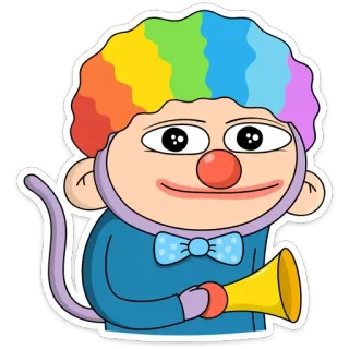 🤡 Clown, Cartoon, lustig, Figur, Illustration, Sticker telegram sticker