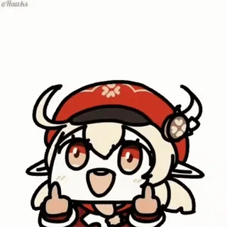 🖕 Klee Genshin Impact クレー, 原神, アニメ, ゲーム, 中指, 不快 telegram sticker