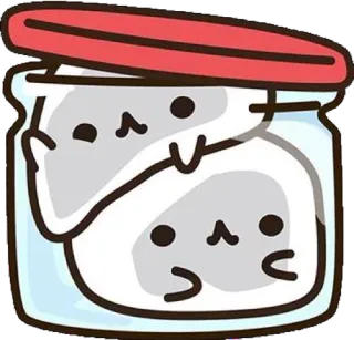🍡 cats, jar, cute, animals, kawaii telegram sticker