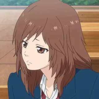 🥡 anime, girl, school uniform, brown hair telegram sticker