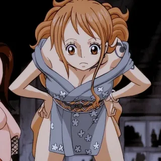 🍊 Nami One Piece Anime, Fille, Cheveux orange, Dessin animé, One Piece Nami, Nami whatsapp sticker