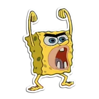 🧽 Spongebob Squarepants Мультфильм, Спанч Боб, Nickelodeon, Злой, Кричит telegram sticker