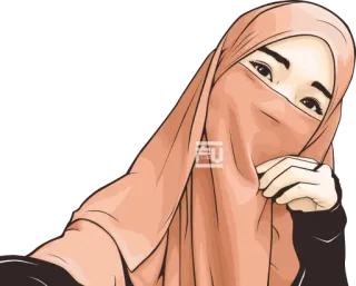 😏 ヒジャブ, 女性, イスラム教徒, イスラム教, 宗教的, ヘッドスカーフ, ニカブ, 女の子 telegram sticker