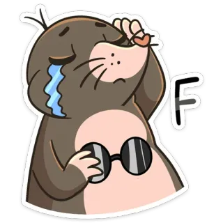 😭 F cartone animato, piangendo, triste, personaggio, talpa whatsapp sticker