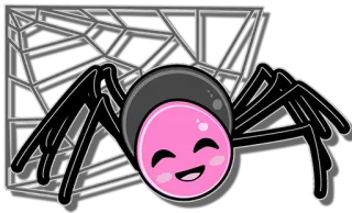 😃 паук, паутина, мультфильм, милый, насекомое, животное whatsapp sticker
