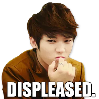 😑 DISPLEASED. 불만, 화남, 짜증, 밈, 표정, 남자 telegram sticker