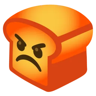 🍞 roti, marah, makanan, emoji, kartun telegram sticker