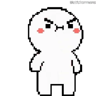 😠 pixel art, boos, schattig, personage, emoji telegram sticker