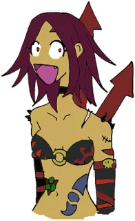 😃 Cartone animato, Anime, Diavolo, Demone, Mostro, Fantasy, Personaggio telegram sticker