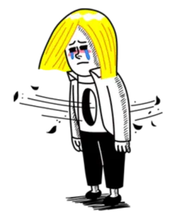 🌝 Kartun, Sedih, Menangis, Ilustrasi, Karakter telegram sticker
