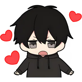 😍 อนิเมะ, น่ารัก, หัวใจ, จิบิ telegram sticker