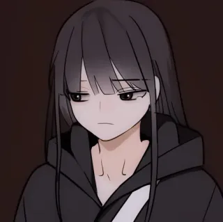 🖤 Ragazza anime, Cartone animato, Ragazza, Triste, Anime, Felpa con cappuccio telegram sticker