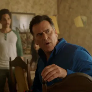 😨 Ash Williams Evil Dead Зловещие мертвецы, Брюс Кэмпбелл, Эш Уильямс, Ужасы, Комедия, Фильм, Телевидение telegram sticker