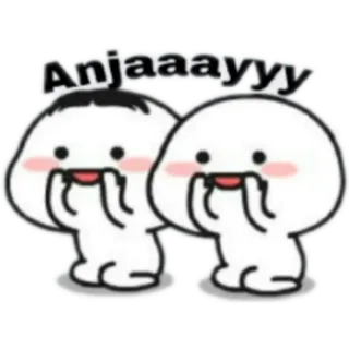 😚 Anjaaayy cartoon, cute, emoji, happy, funny telegram sticker