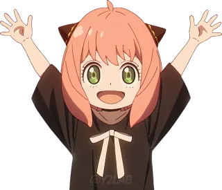 👋 Anya Forger Spy x Family anya forger, anime, spy x family, dessin animé, mignon telegram sticker