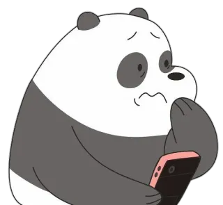 😣 Panda We Bare Bears panda, cartoon, sad, bear, phone telegram sticker