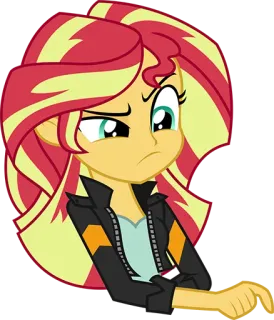 😕 Sunset Shimmer My Little Pony: Equestria Girls サンセットシマー, マイリトルポニー, エクエストリア・ガールズ, アニメ, アニメーション whatsapp sticker