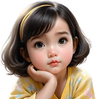 😏 criança, menina, criança, retrato, bonito, bebê telegram sticker