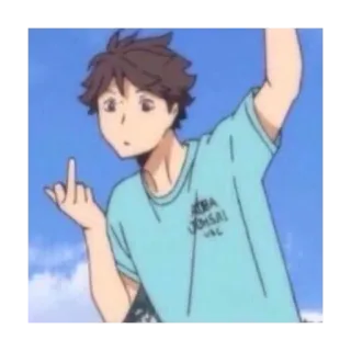 😒 Tooru Oikawa Haikyuu!! Anime, Oikawa, Haikyuu, Dedo corazón, Ofensivo telegram sticker