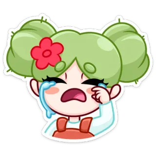 😢 pleurer, pleurs, triste, fille, larmes, émotion, contrarié(e) telegram sticker