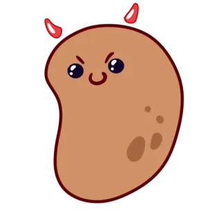 😈 diabo, batata, bravo, fofo, desenho animado, kawaii, engraçado telegram sticker