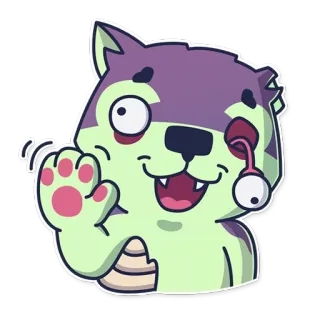 👋 Zombie, Hund, Kreatur, Cartoon, Monster, Figur, Freundlich whatsapp sticker