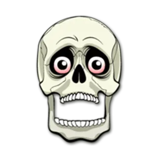 😩 crâne, mort, os, squelette, flippant, effrayant whatsapp sticker