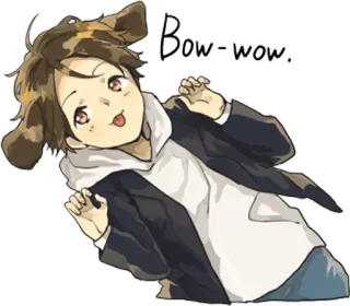 😃 Bow-wow. anjing, kartun, imut, guk guk, hewan telegram sticker