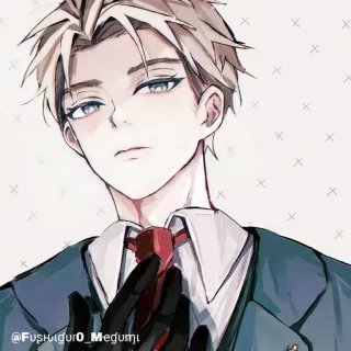🧰 Loid Forger Spy x Family @Fushiguro_Megumi Аниме, Персонаж, Шпион, Костюм, Фанарт, Иллюстрация, Цифровое искусство whatsapp sticker
