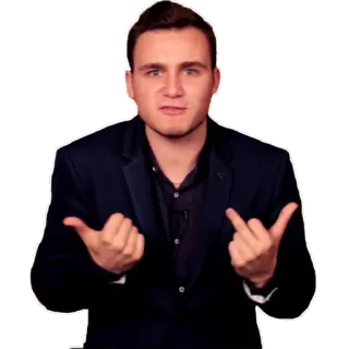 🖕 middelvinger, gebaar, beledigend, man, pak telegram sticker