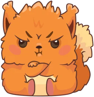 😠 โกรธ, ขี้หงุดหงิด, การ์ตูน, สุนัขจิ้งจอก, สัตว์, น่ารัก telegram sticker