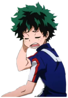 😩 Izuku Midoriya My Hero Academia 动漫, 疲惫, 英雄, 出久, 绿谷 telegram sticker
