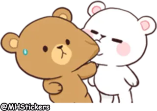 😘 @MHStickers osos, lindo, dibujos animados, amor, animales whatsapp sticker