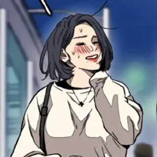 🌟 anime, ragazza, sorriso, arrossire telegram sticker
