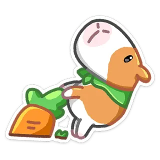 🥕 Cartoon, Karotte, Süß, Skurril, Tier, Kawaii, Sticker whatsapp sticker