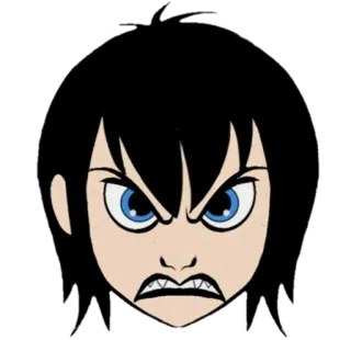 😠 cartoon, angry, face, vampire, monster whatsapp sticker
