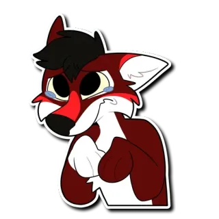 😢 여우, 슬픈, 우는, 퍼리, 만화 telegram sticker