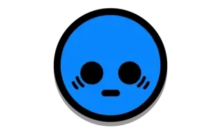 😧 xanh lam, khuôn mặt, hoạt hình, biểu tượng cảm xúc, đơn giản telegram sticker