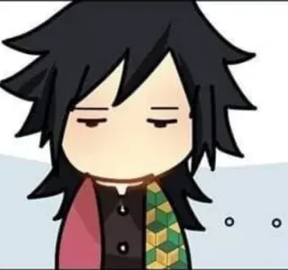 😑 Giyu Tomioka Demon Slayer 动漫, 义勇, 富冈, 鬼灭之刃, Q版 whatsapp sticker