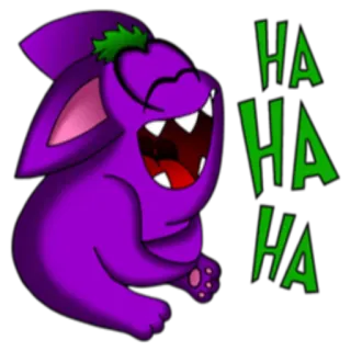 🤣 HA HA HA laughing, purple monster, cartoon, funny, humor telegram sticker